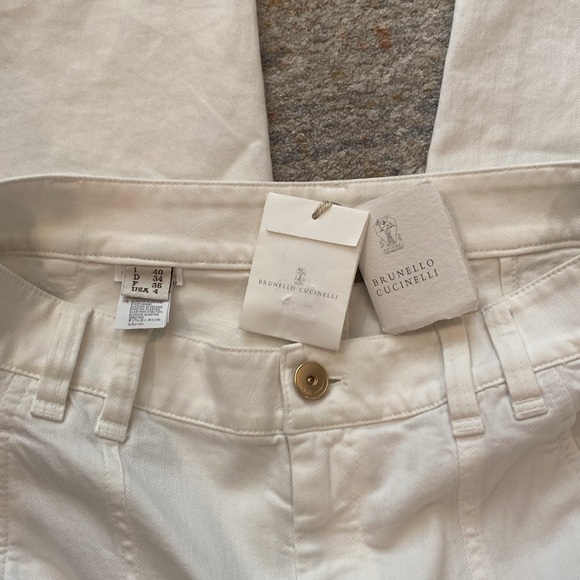 NWT Brunello Cucinelli white pant size 4 - Picture 4 of 6
